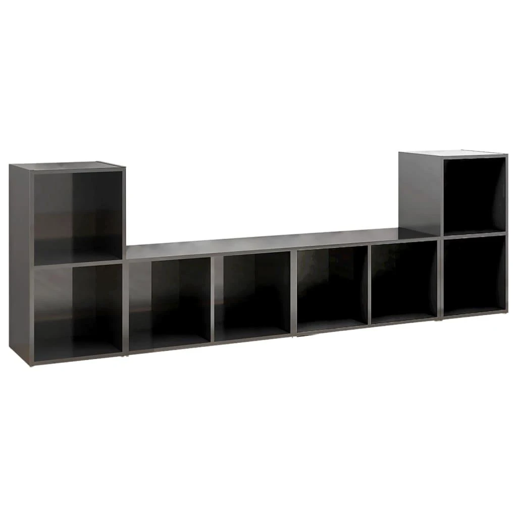 TV staliukas Televizoriaus spintelės, 4vnt., pilkos, 72x35x36,5cm, mediena