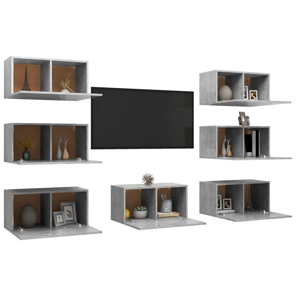 TV staliukas Televizoriaus spintelės, 7vnt., pilkos, 30,5x30x60cm, MDP
