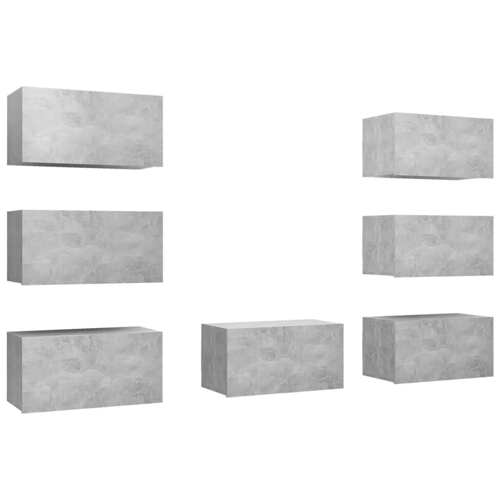 TV staliukas Televizoriaus spintelės, 7vnt., pilkos, 30,5x30x60cm, MDP
