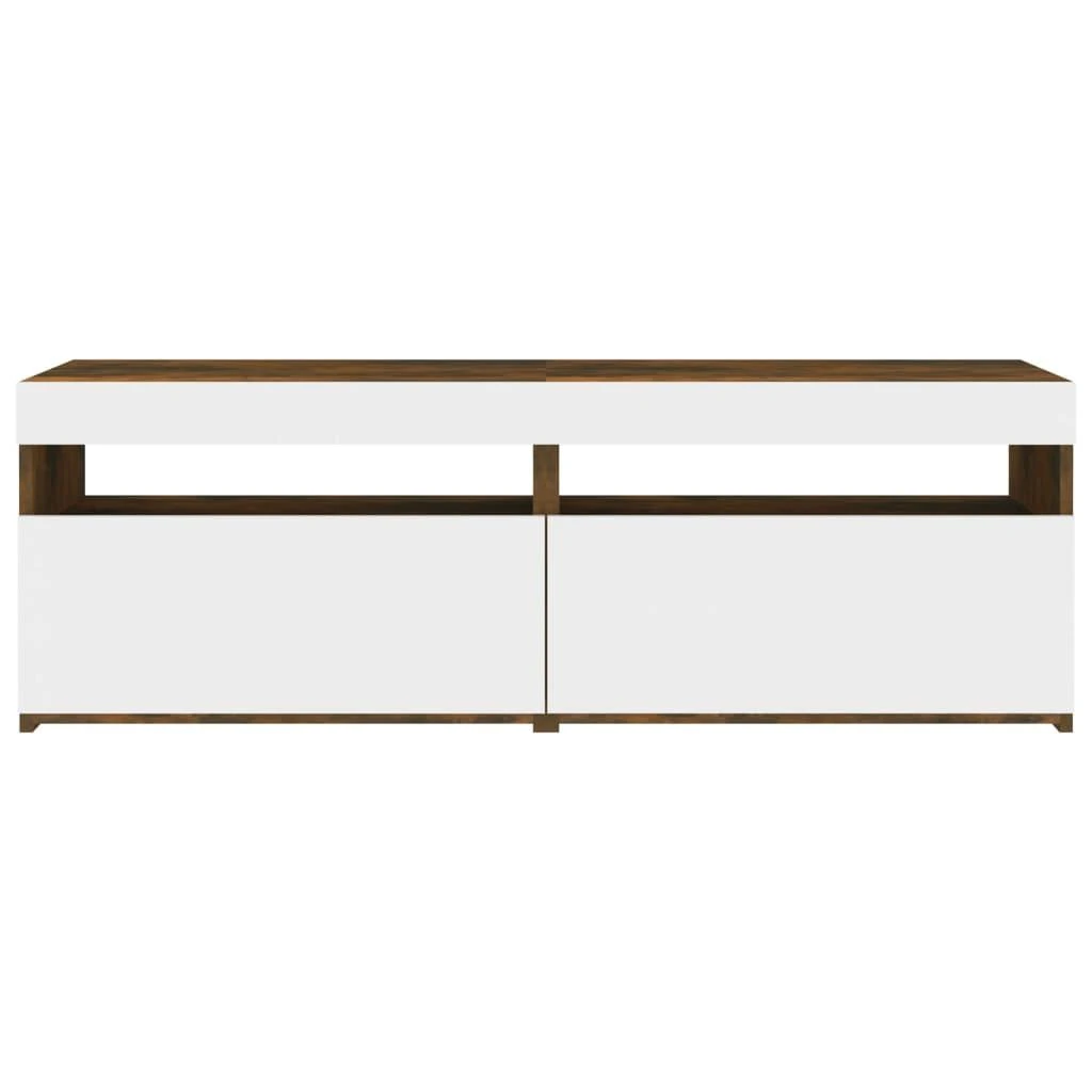 TV staliukas TV spintelės su LED, 2vnt., dūminio ąžuolo, 60x35x40cm