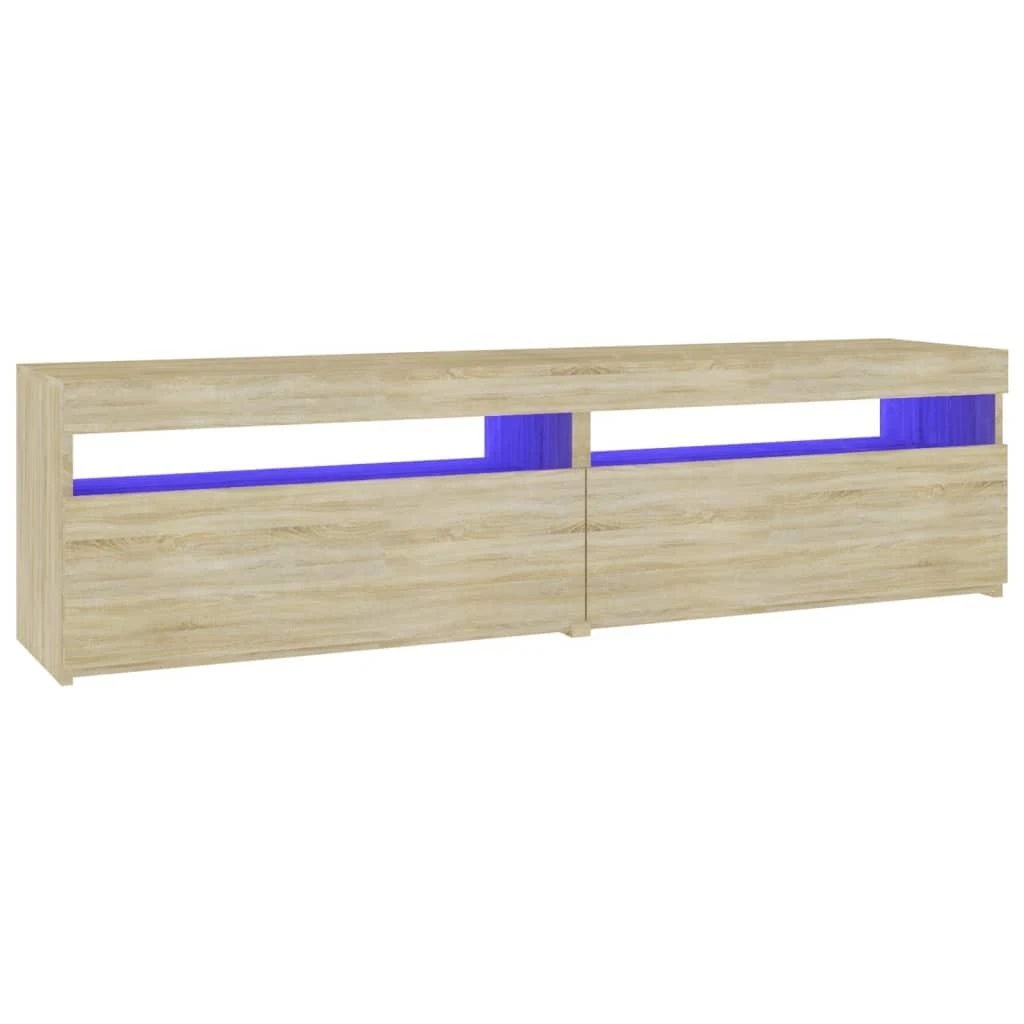 TV staliukas Televizoriaus spintelės su LED, 2vnt., ąžuolo, 75x35x40cm