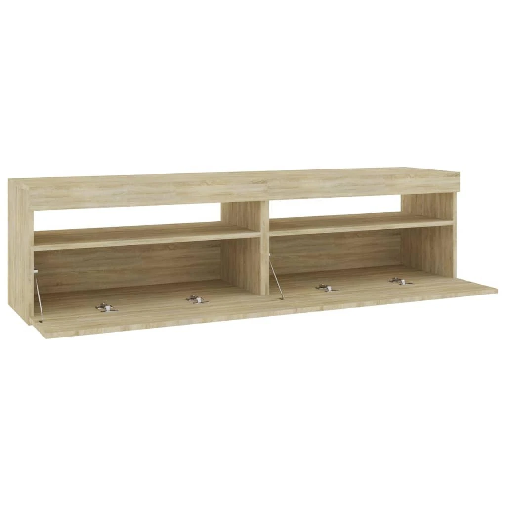TV staliukas Televizoriaus spintelės su LED, 2vnt., ąžuolo, 75x35x40cm