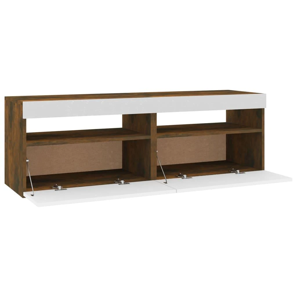 TV staliukas TV spintelės su LED, 2vnt., dūminio ąžuolo, 60x35x40cm