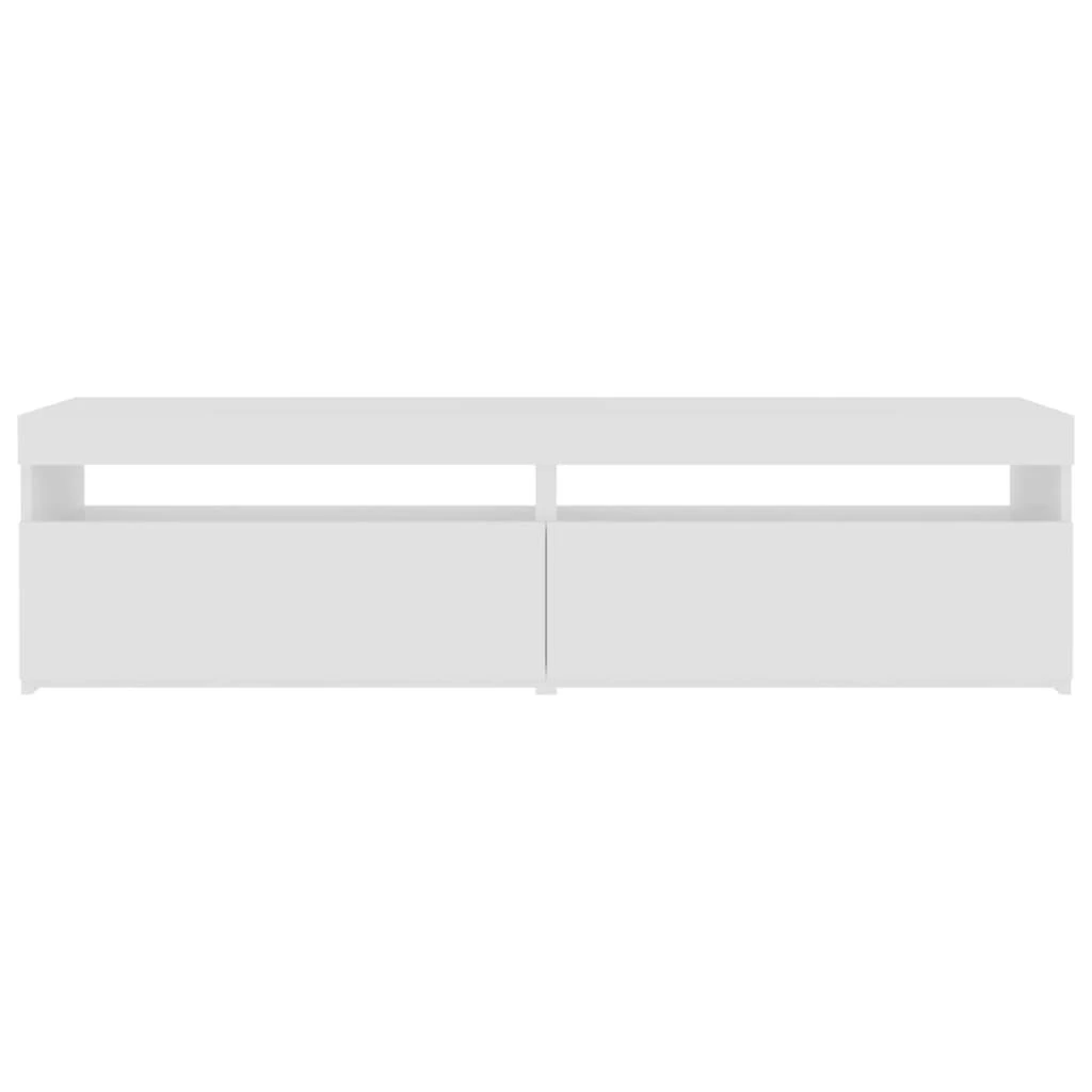 TV staliukas Televizoriaus spintelės su LED, 2vnt., baltos, 75x35x40cm