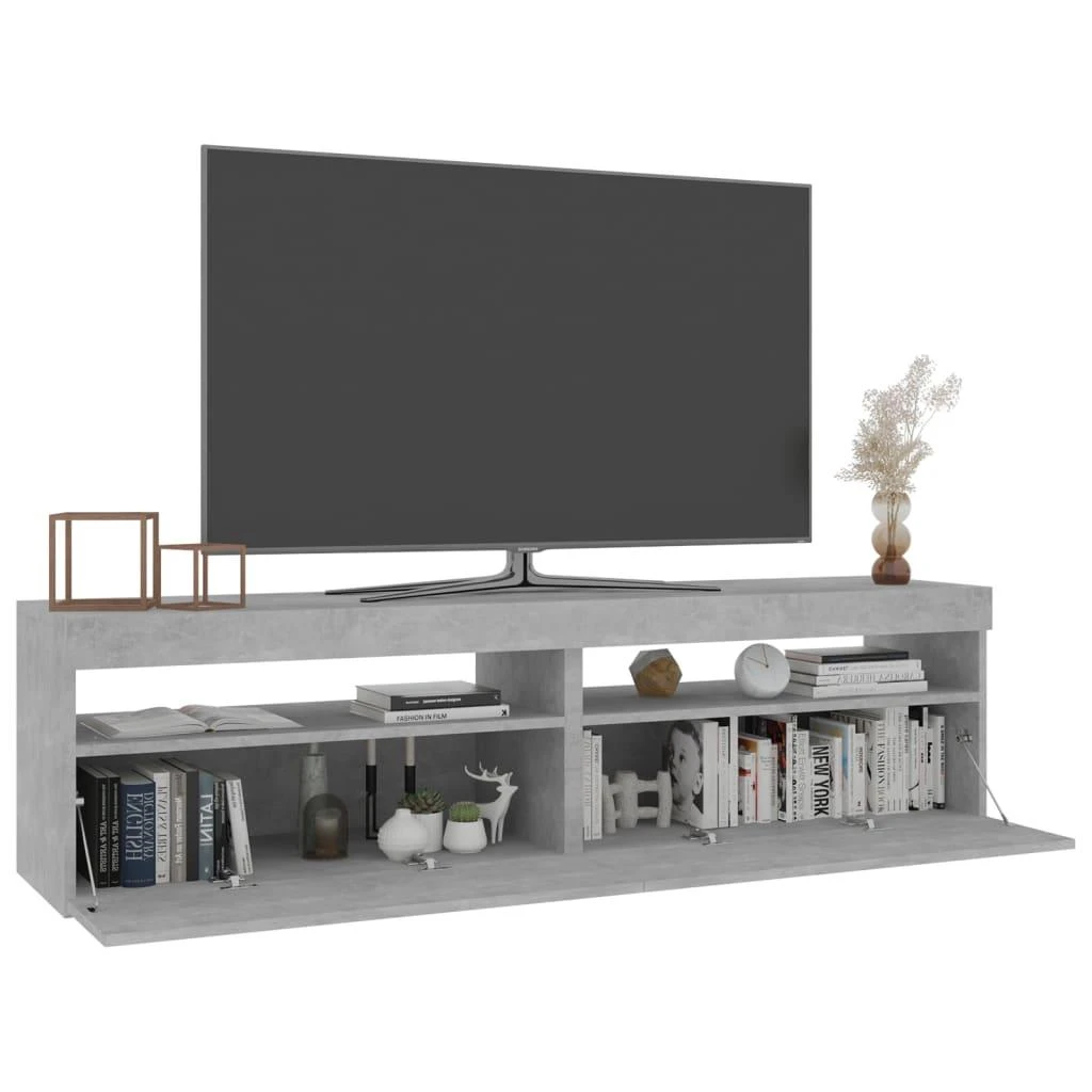 TV staliukas Televizoriaus spintelės su LED, 2vnt., betono, 75x35x40cm
