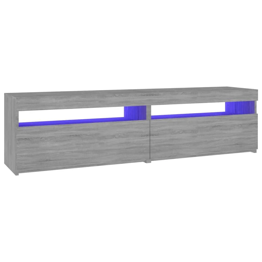 TV staliukas Televizoriaus spintelės su LED, 2vnt., pilkos, 75x35x40cm