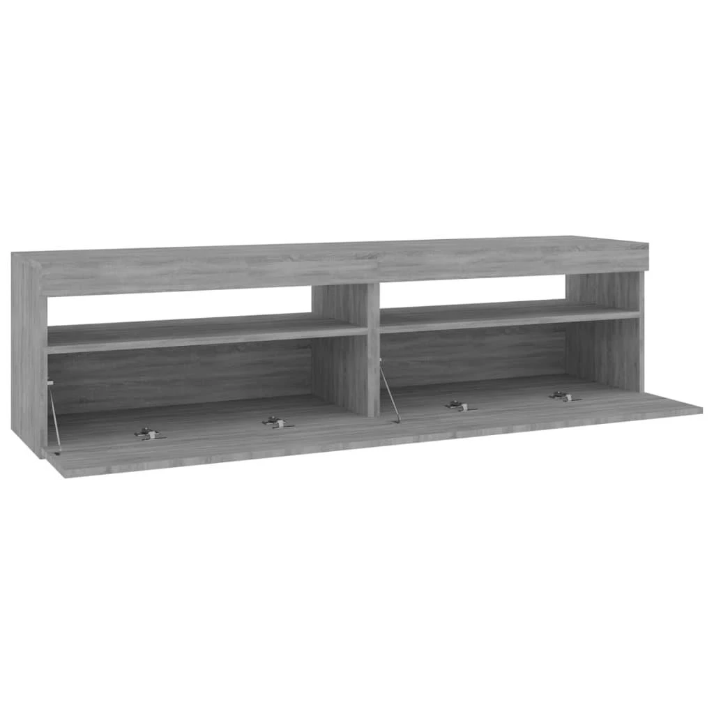 TV staliukas Televizoriaus spintelės su LED, 2vnt., pilkos, 75x35x40cm