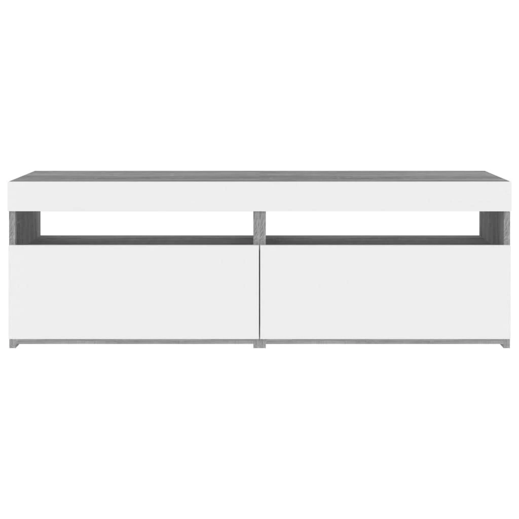 TV staliukas TV spintelės su LED, 2vnt., pilkos ąžuolo, 60x35x40cm