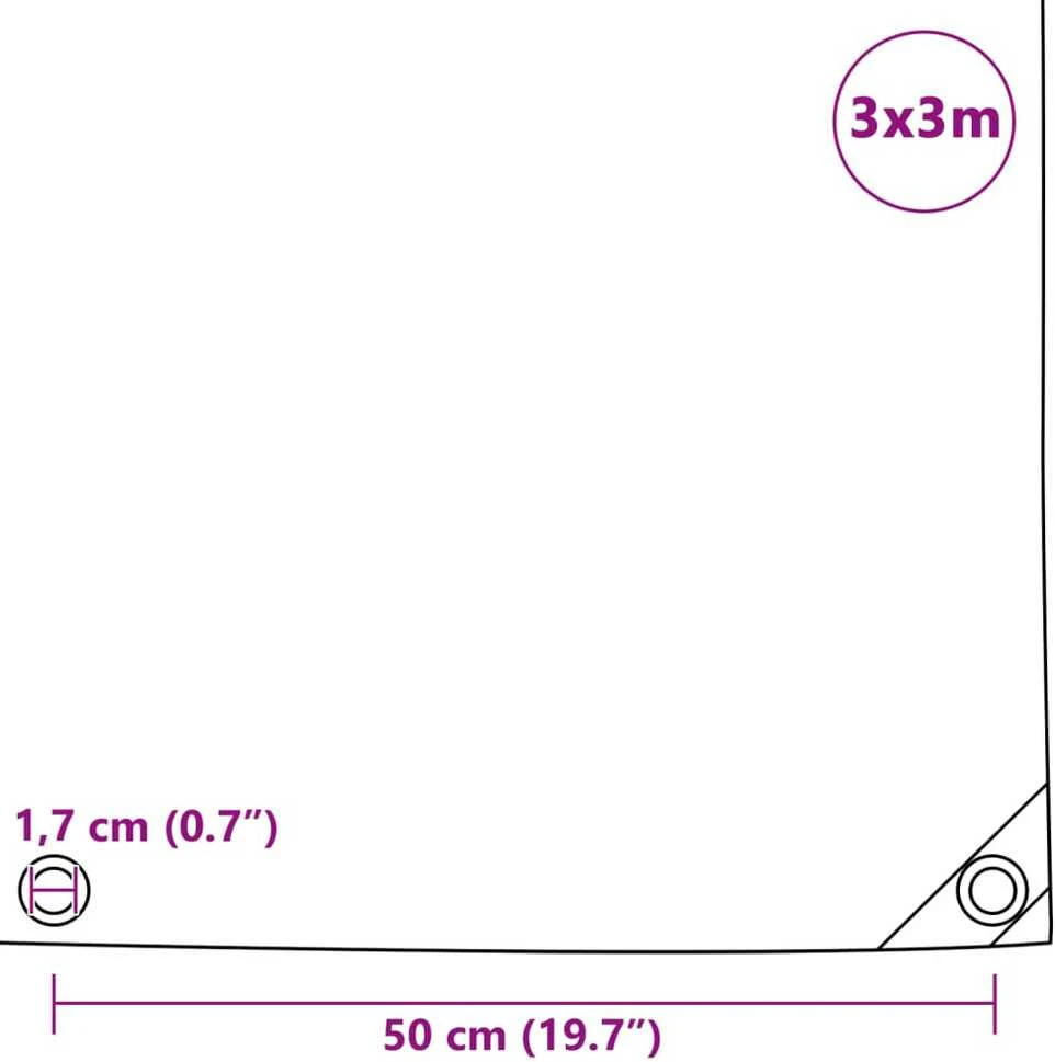 Tentas, 650g/m², 3x3m, mėlynas