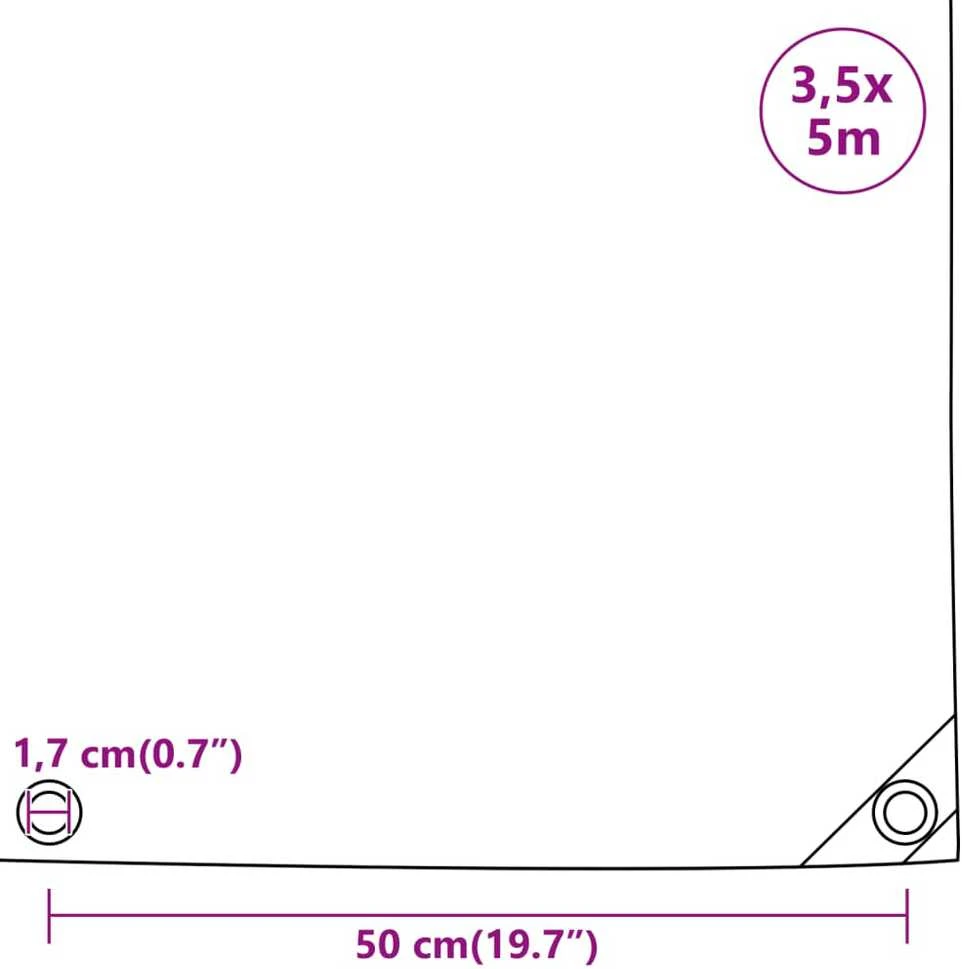 Tentas, antracito spalvos, 3,5x5m, 600g/m²