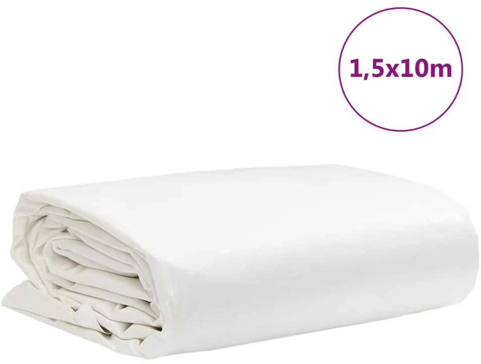 Tentas, baltos spalvos, 1,5x10m, 650g/m²