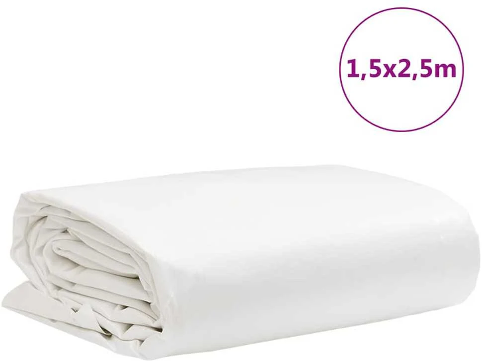 Tentas, baltos spalvos, 1,5x2,5m, 650g/m²