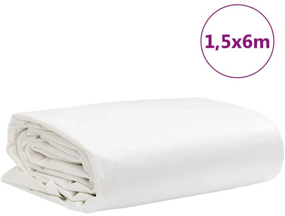 Tentas, baltos spalvos, 1,5x6m, 650g/m²