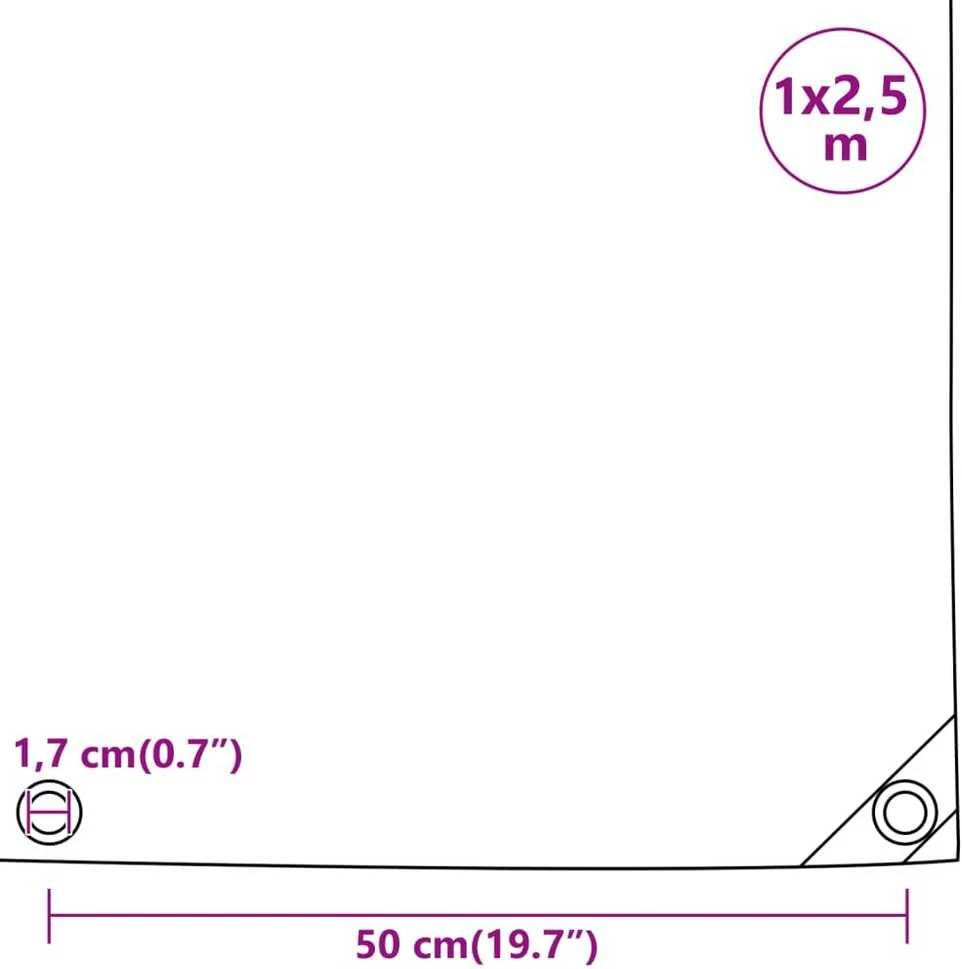 Tentas, baltos spalvos, 1x2,5m, 650g/m²