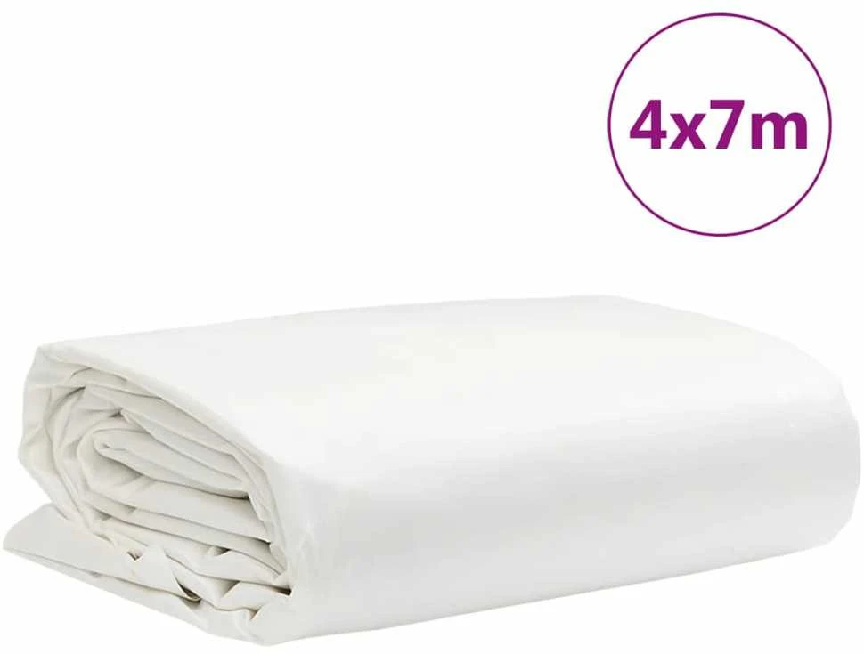 Tentas, baltos spalvos, 4x7m, 650g/m²