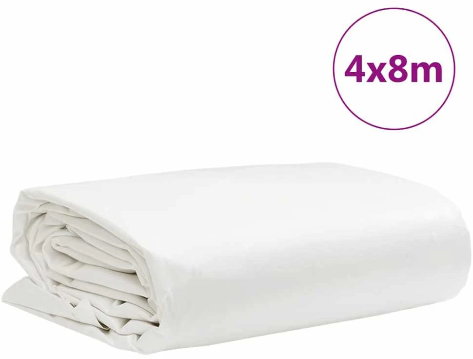 Tentas, baltos spalvos, 4x8m, 650g/m²