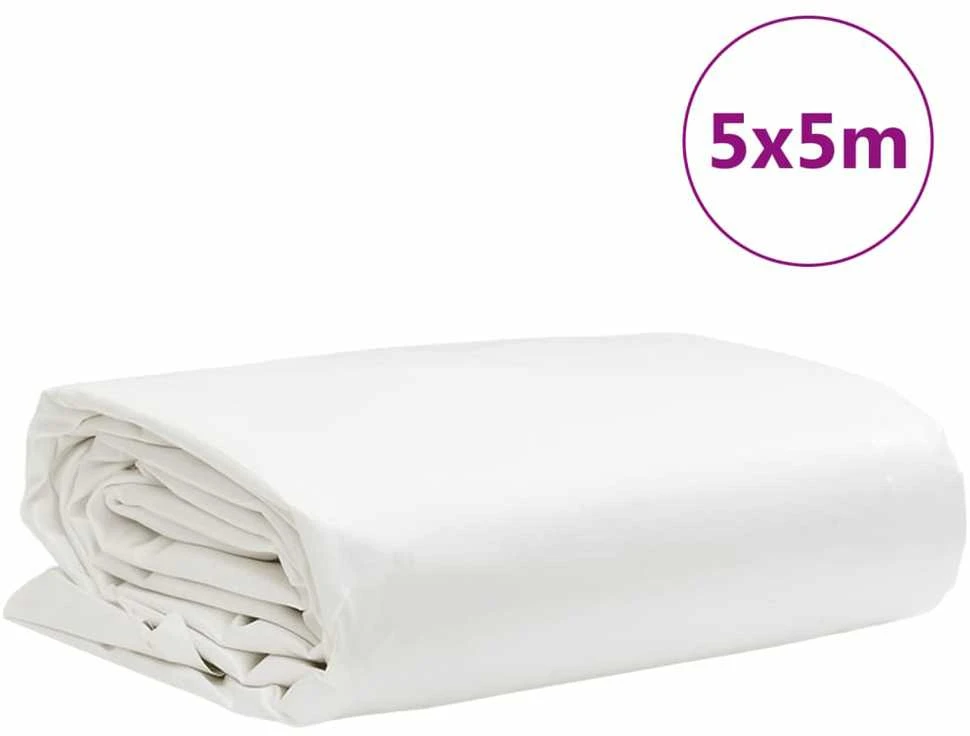 Tentas, baltos spalvos, 5x5m, 650g/m²