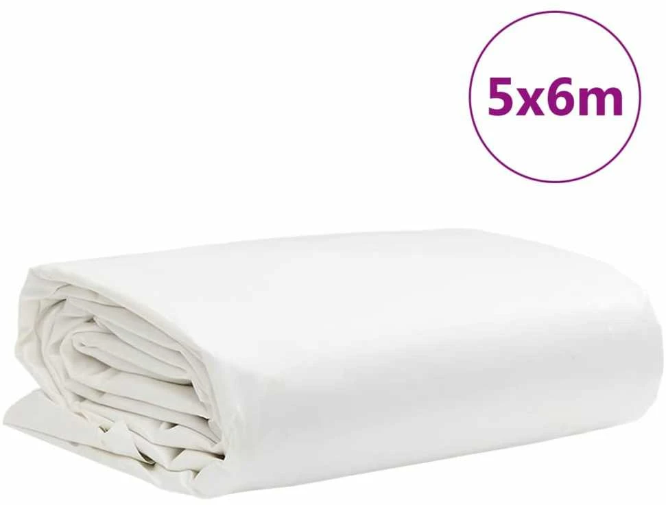 Tentas, baltos spalvos, 5x6m, 650g/m²
