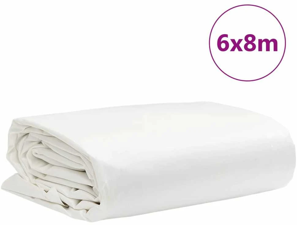 Tentas, baltos spalvos, 6x8m, 650g/m²