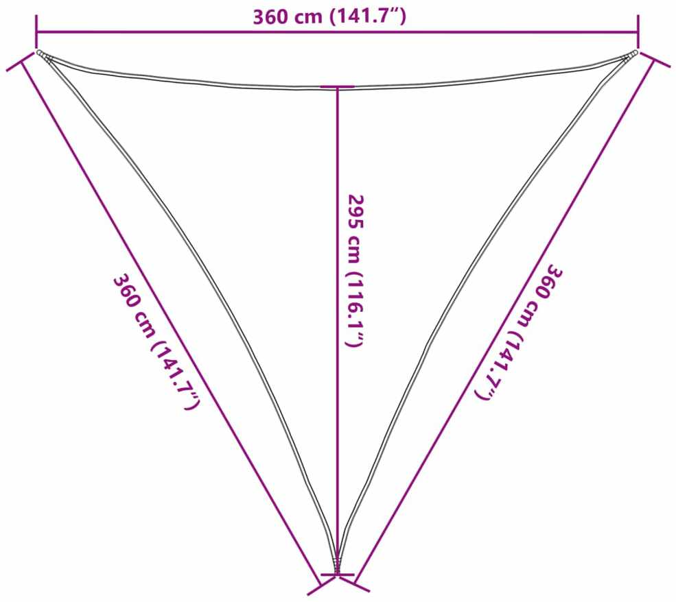Tentas, hdpe, trikampis, 3,6x3,6x3,6 m, smėlio spalvos