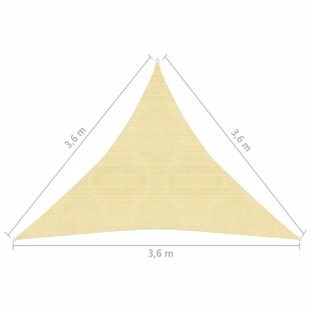 Tentas, hdpe, trikampis, 3,6x3,6x3,6 m, smėlio spalvos