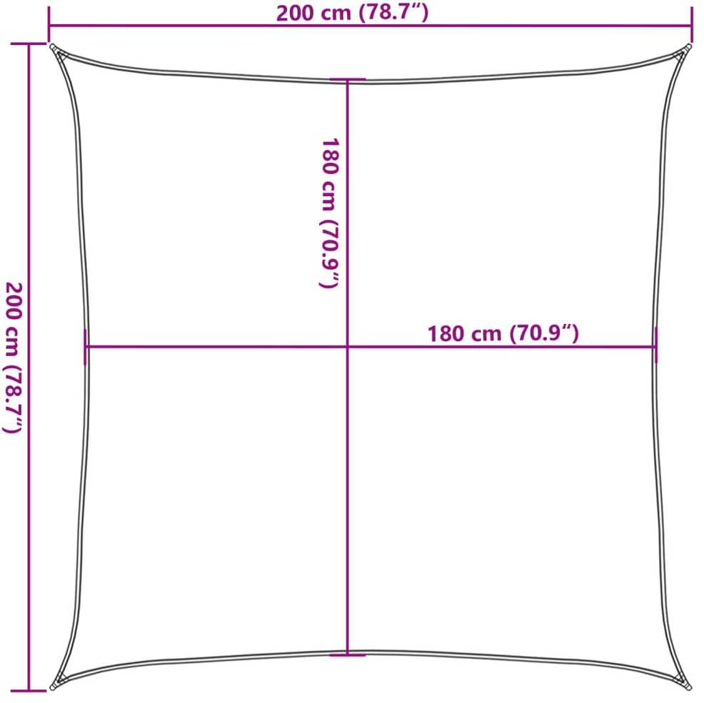 Tentas nuo saulės, antracito sp., 2x2 m, hdpe, kvadrato formos