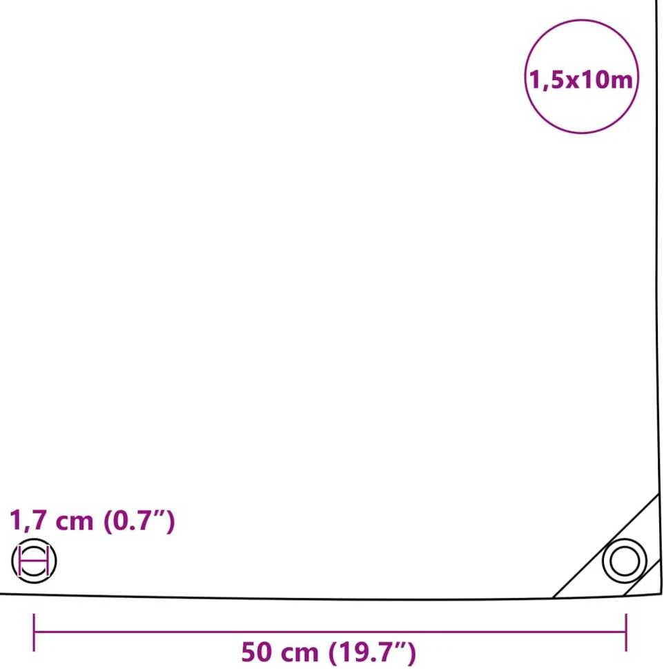 Tentas, pilkas, 650 g/m², 1,5x10m