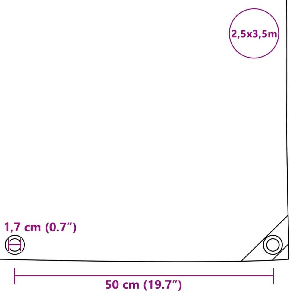 Tentas, pilkas, 650 g/m², 2,5x3,5 m