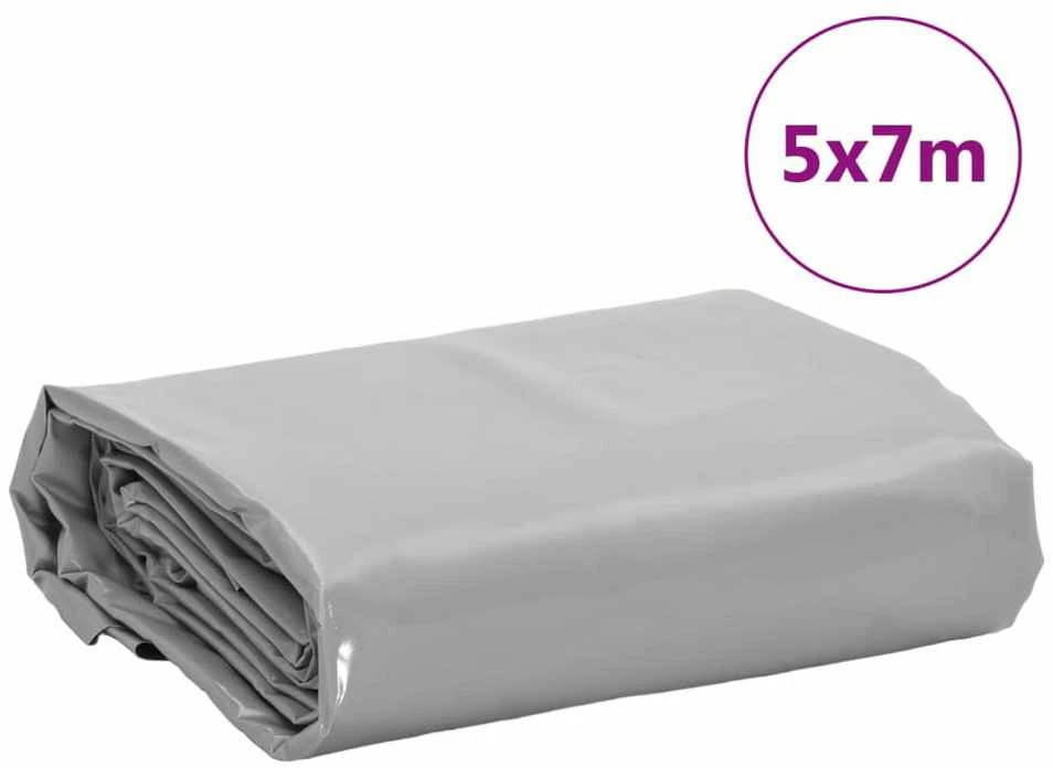 Tentas, pilkos spalvos, 5x7m, 600g/m²
