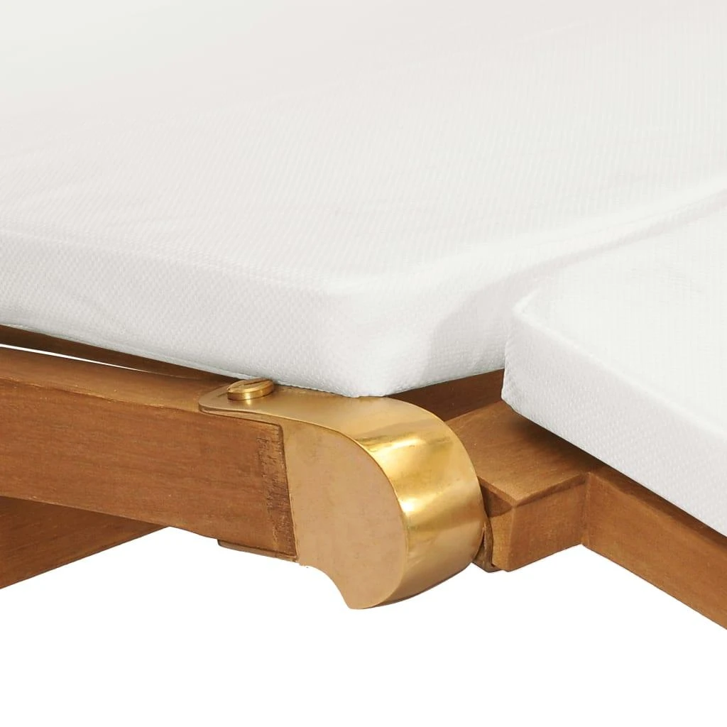 Sofa Terasos kėdė su čiužinuku, kreminė balta, tikmedžio masyvas