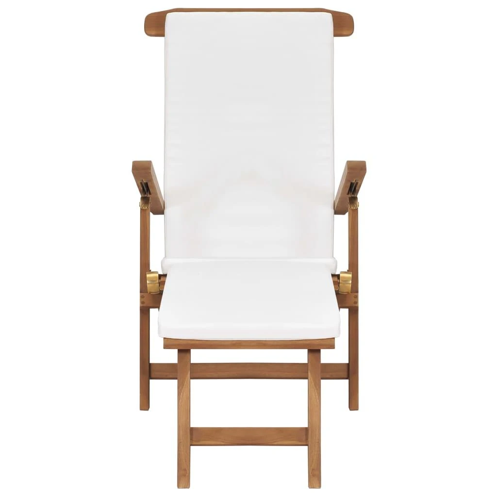 Sofa Terasos kėdė su čiužinuku, kreminė balta, tikmedžio masyvas