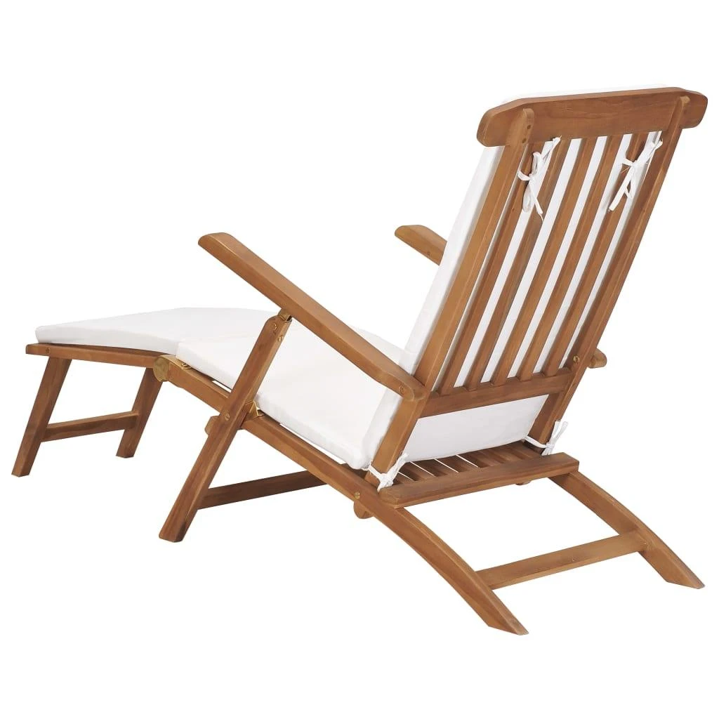 Sofa Terasos kėdė su čiužinuku, kreminė balta, tikmedžio masyvas