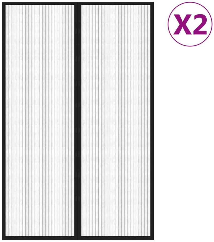 Tinkleliai nuo vabzdžių durims, 2vnt., juodi, 220x130cm