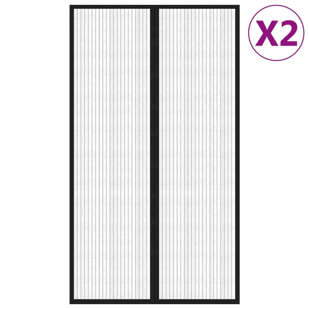 Tinkleliai nuo vabzdžių durims, 2vnt., juodi, 200x80cm