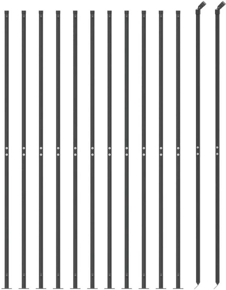 Tinklinė tvora su flanšais, antracito spalvos, 2,2x25m