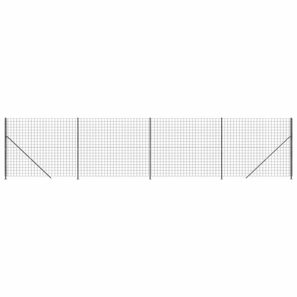 Tinklinė tvora su flanšais, antracito spalvos, 2x10 m