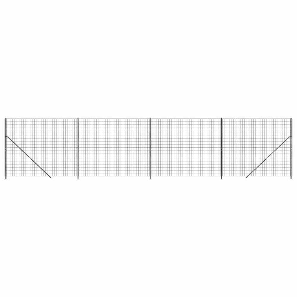 Tinklinė tvora su flanšais, antracito spalvos, 1,4x10m