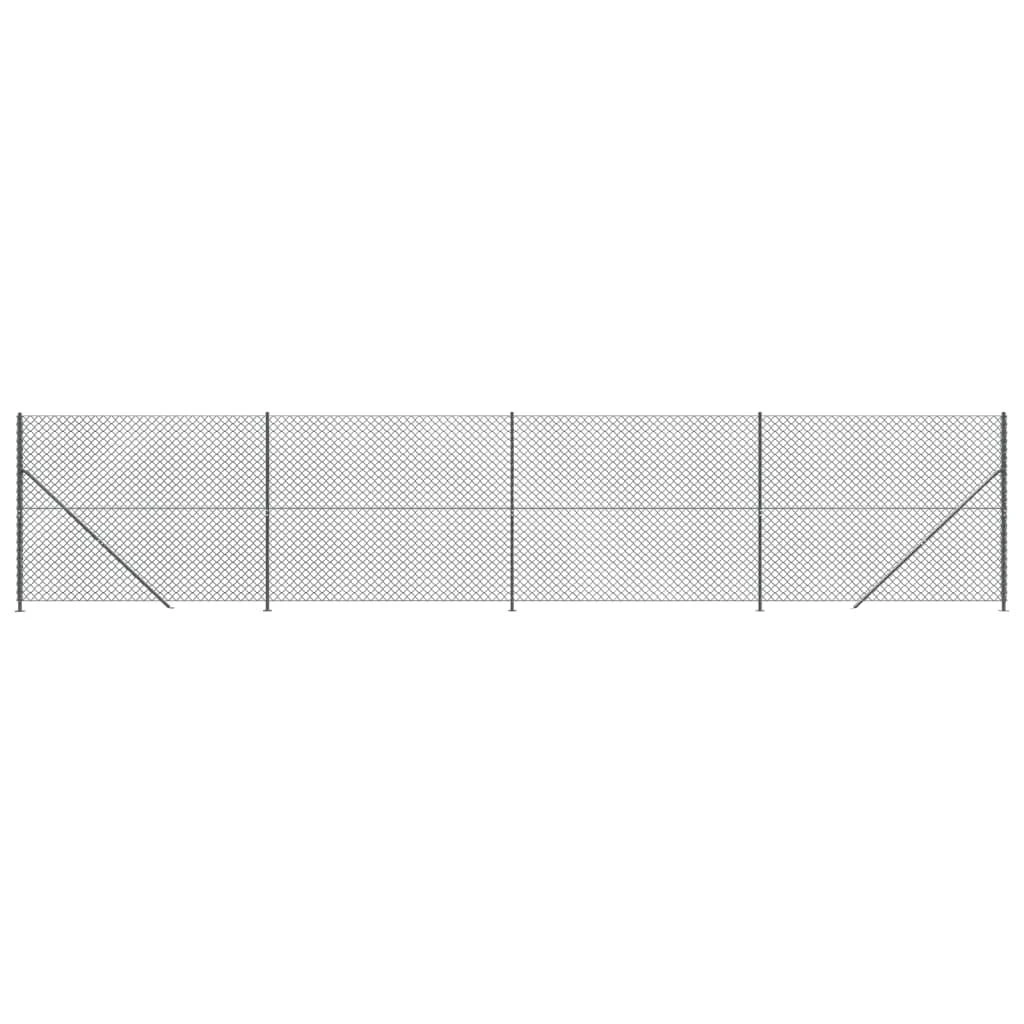 Tinklinė tvora su flanšais, antracito spalvos, 1,4x10m