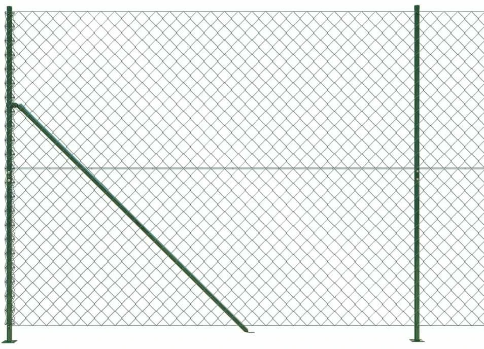 Tinklinė tvora su flanšais, žalios spalvos, 2,2x25 m