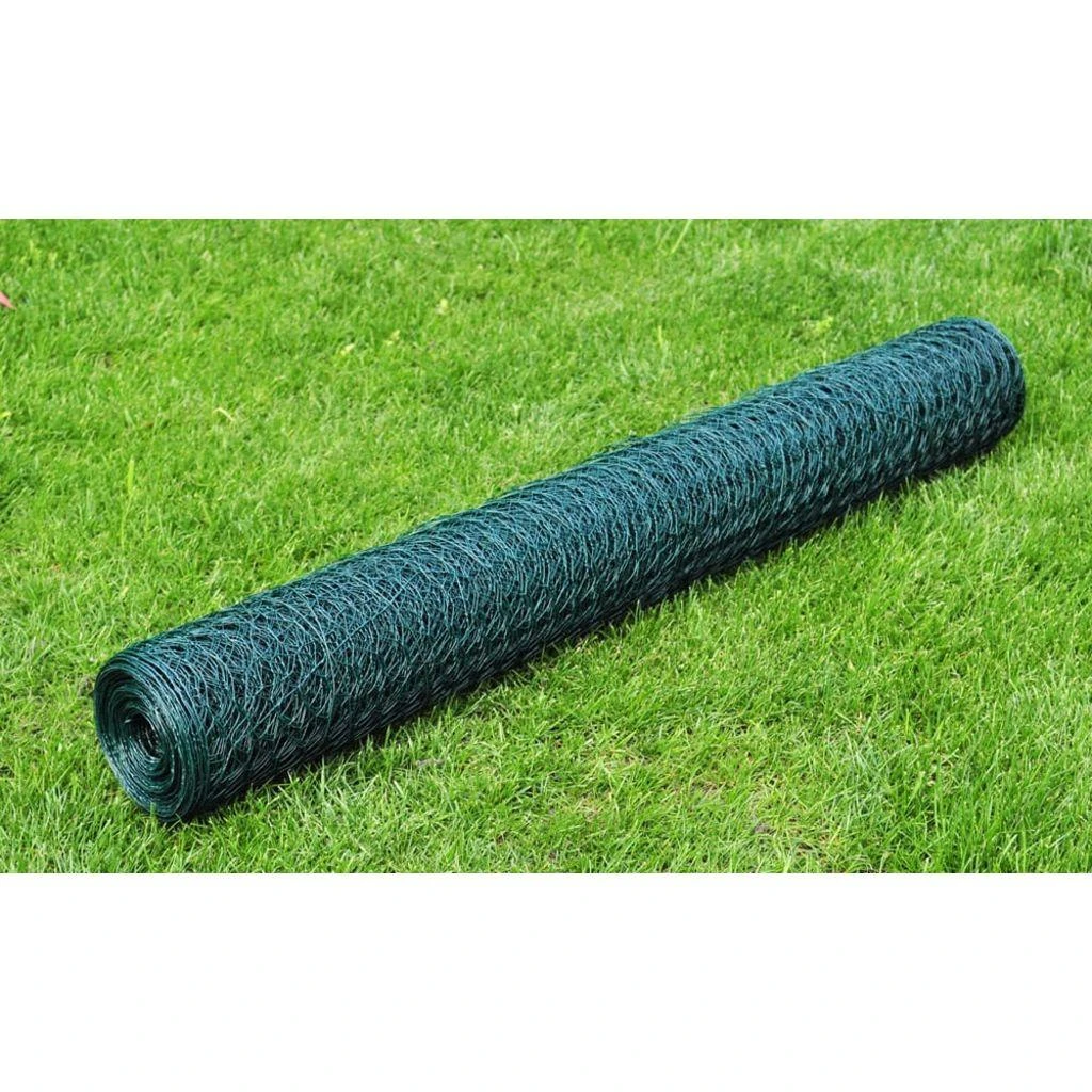 Tinklinė tvora, tamsiai žalia, 1x25m, plienas, šešiakampė