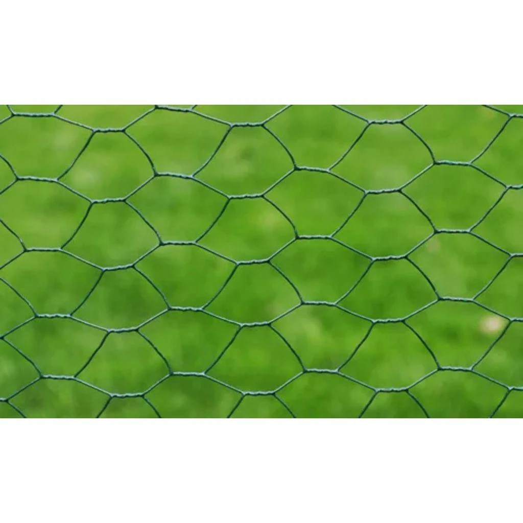 Tinklinė tvora, tamsiai žalia, 1x25m, plienas, šešiakampė