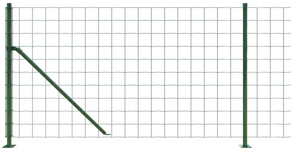 Tinklinė vielinė tvora su flanšais, žalios spalvos, 1x10m