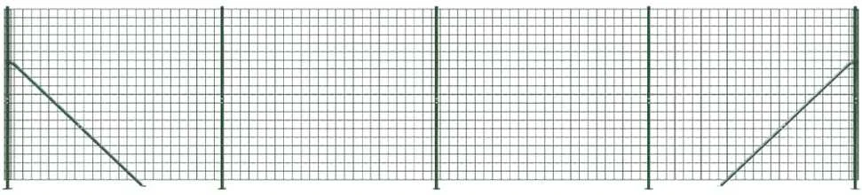 Tinklinė vielinė tvora su flanšais, žalios spalvos, 1,6x10m