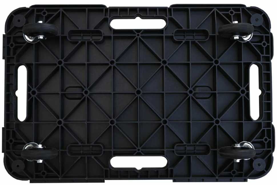 Transportavimo vežimėliai, 3vnt., juodi, 58x38x12cm, PP