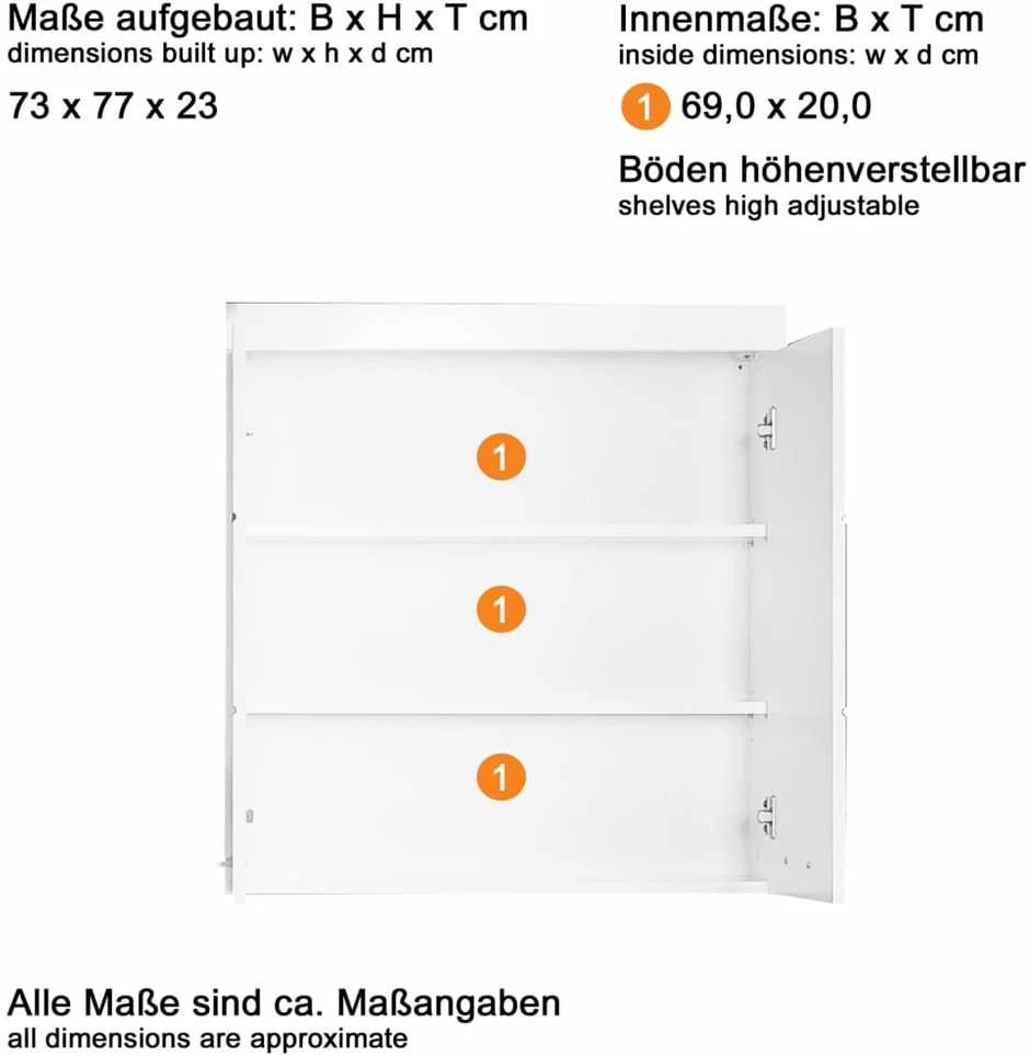 Trendteam Sieninė vonios spintelė Amanda, baltos spalvos