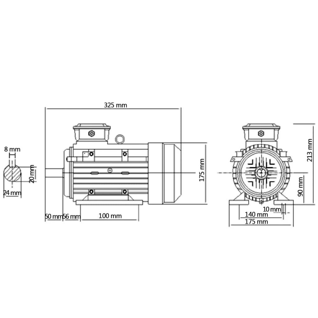 Trifazis elektros variklis, 1,5kW/2AG, 2 polių, 2840aps./min.