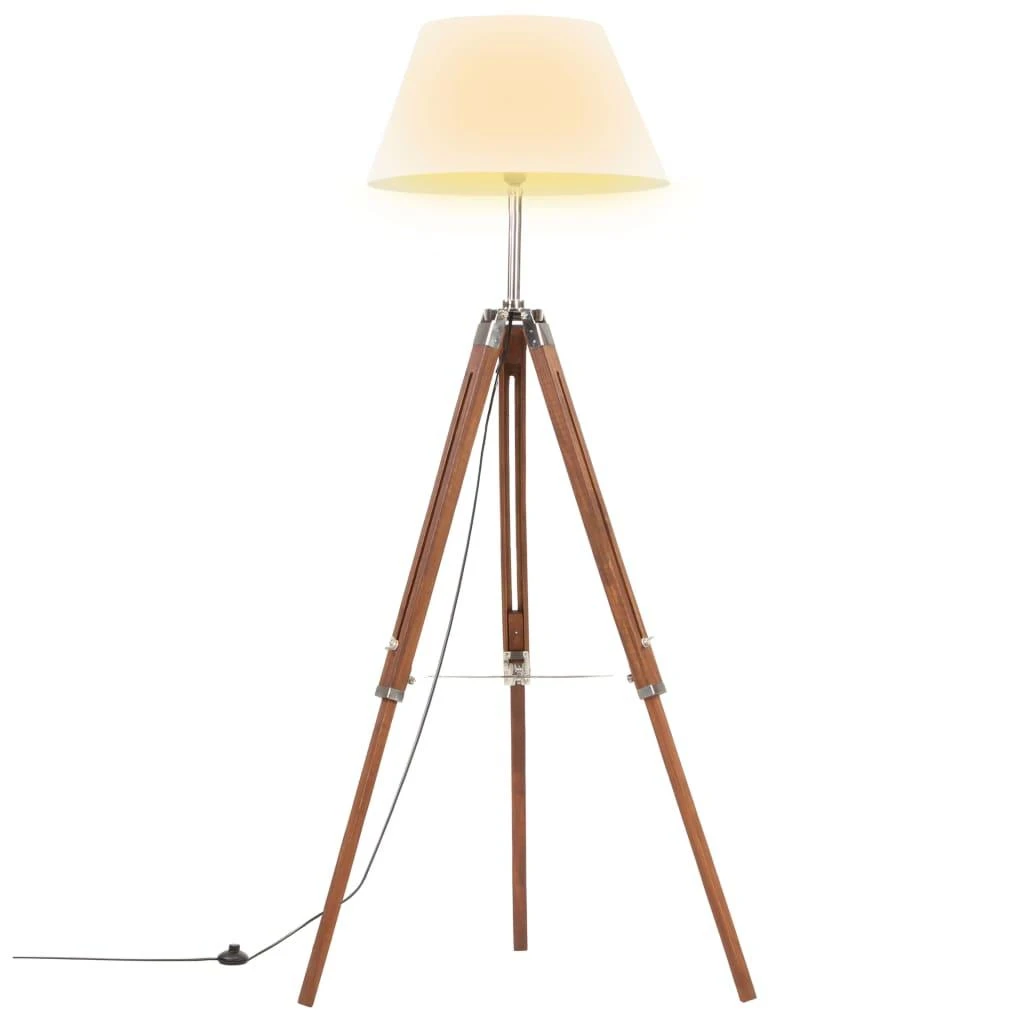 Pakabinamas šviestuvas Trikojis šviestuvas, rudas ir baltas, 141cm, tikmedžio masyvas
