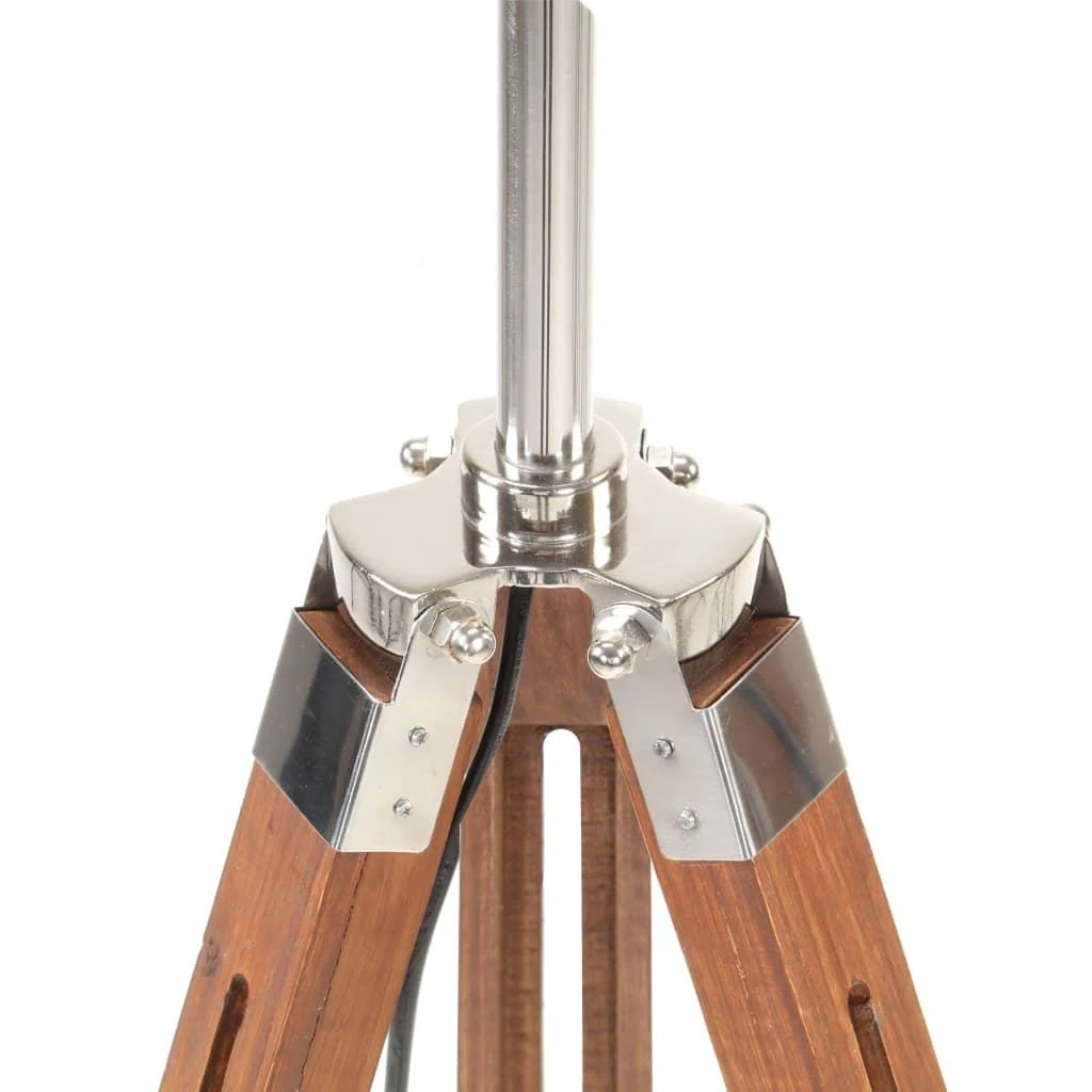 Pakabinamas šviestuvas Trikojis šviestuvas, rudas ir pilkas, 141cm, tikmedžio masyvas