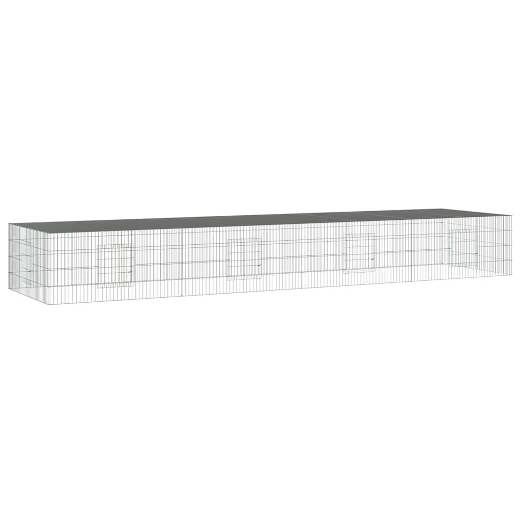 Triušių narvas, 4 segmentai, 433x109x54cm, galvanizuota geležis