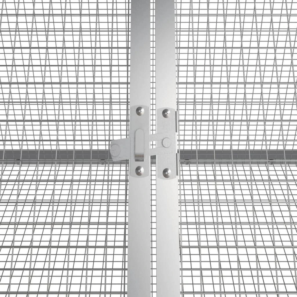 Triušių narvas, pilkas, 403,5x80,5x71cm, galvanizuotas plienas